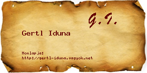 Gertl Iduna névjegykártya